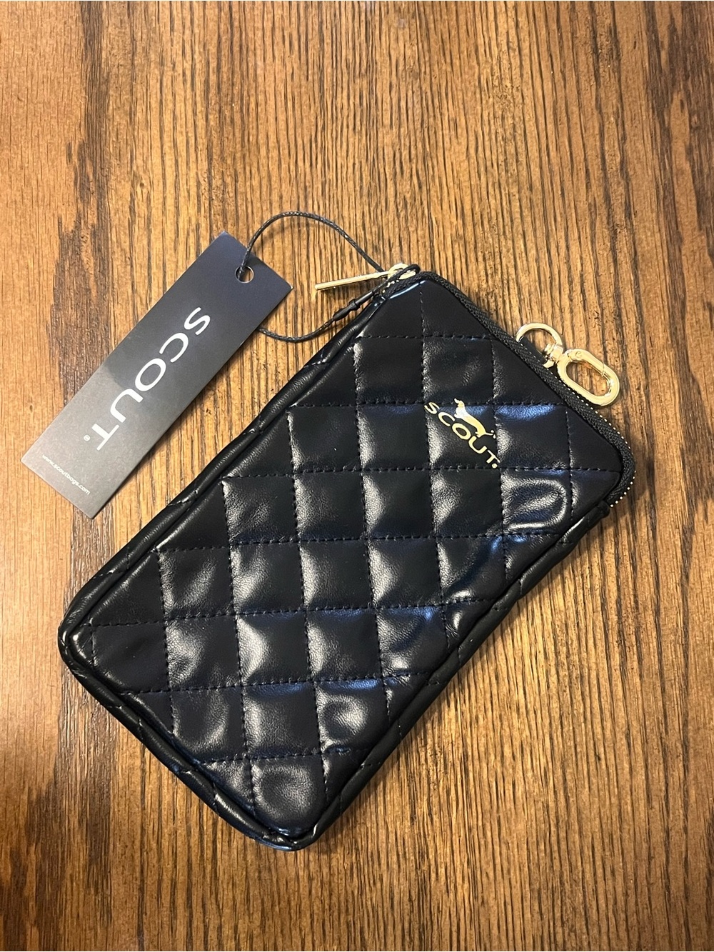 Scout Quilted Black Phone Pouch